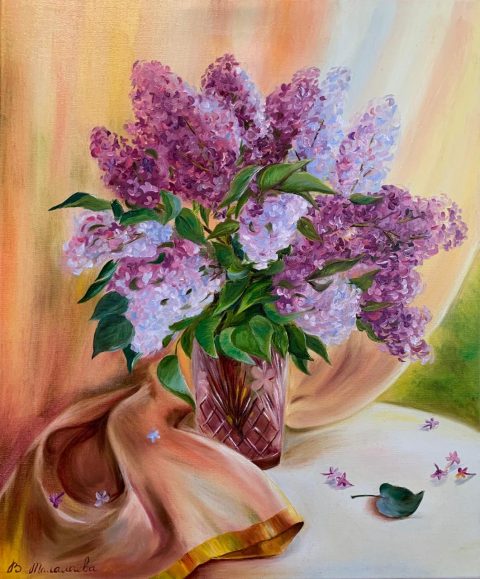 Lilac in the  crystal vase