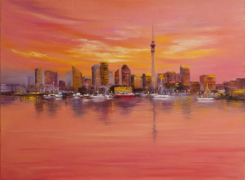 Sunset over Auckland